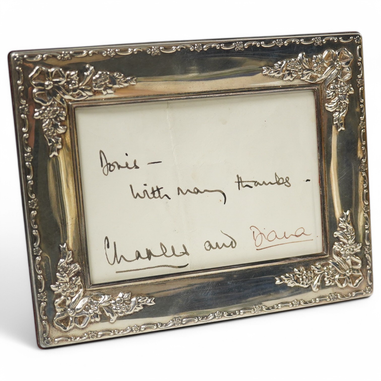 A signed envelope from King Charles III (as Prince of Wales) and Princess Diana, the majority of the message in the hand of the King, with princess Diana‘s signature in a different ink